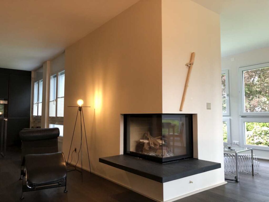 Cheminée im Wohnzimmer